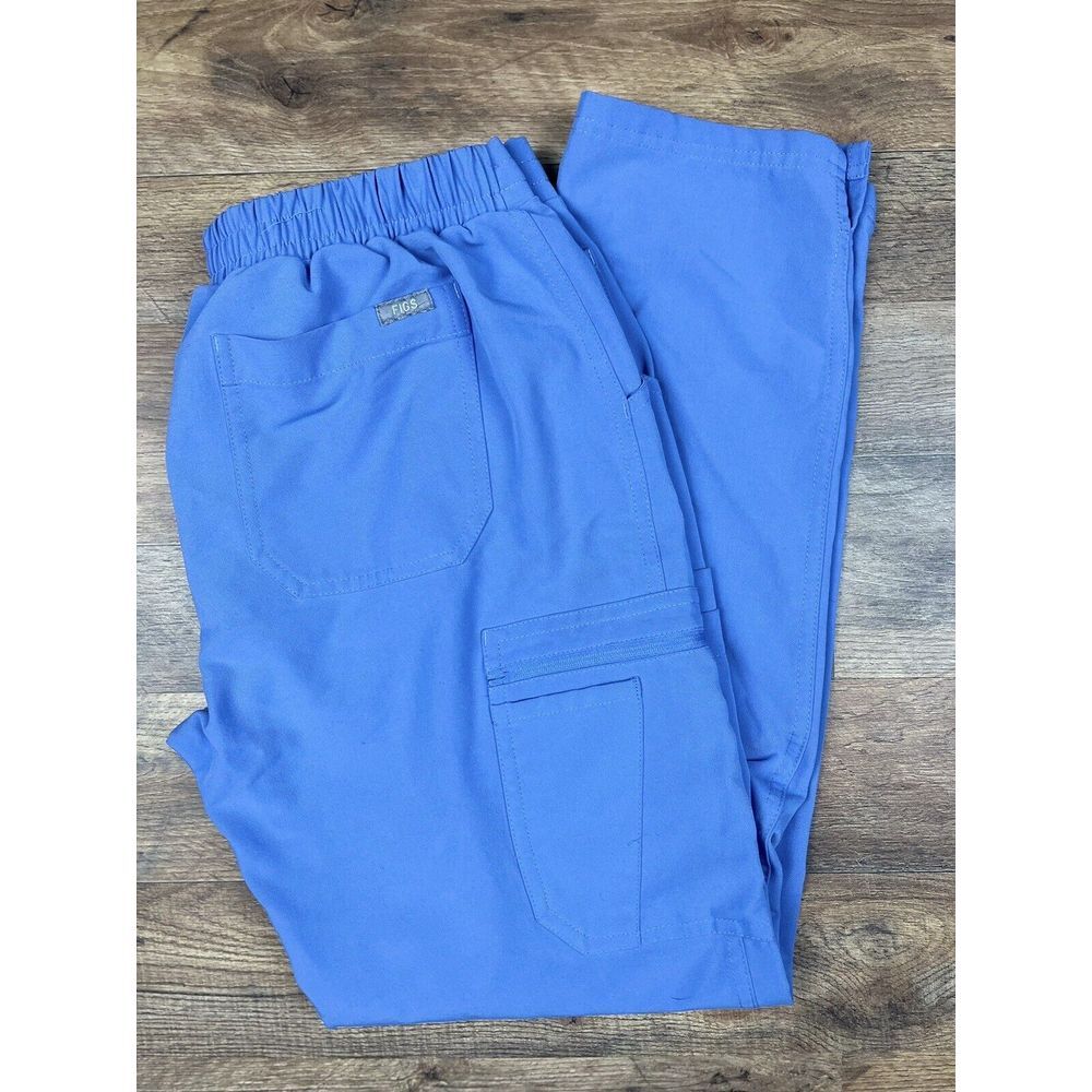 Figs Pants Womens‎ Sz Small Blue Scrub Pants Bottoms Comfort Stretch 4 Pocket